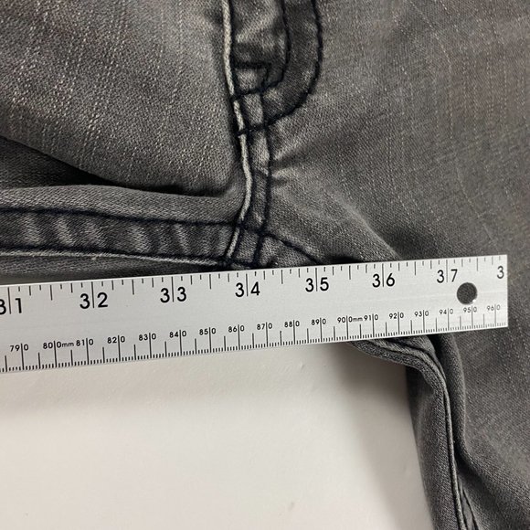 True Religion Johnny Big T Jeans Womens Size 30 x 34 Gray Black Stretch - Picture 16 of 16